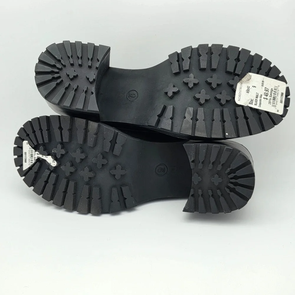 MIA Platform Penny Loafers Women 9 Black Chunky Heel 90s Style Bratz Goth Preppy
